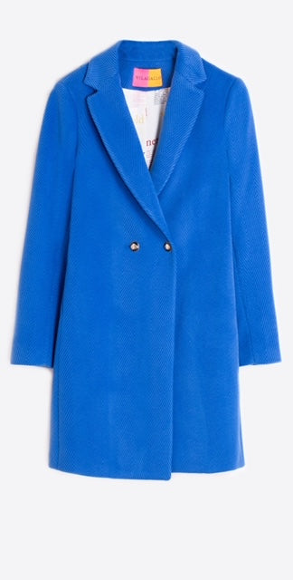 Abel Blue Herringbone Double-Breasted Coat