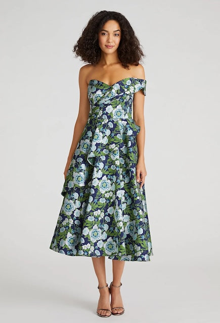 Blue Floral Print Dress