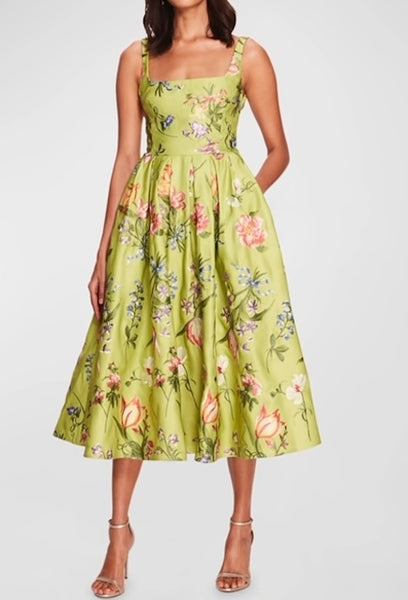 Floral Square Neck Dress  Dugo