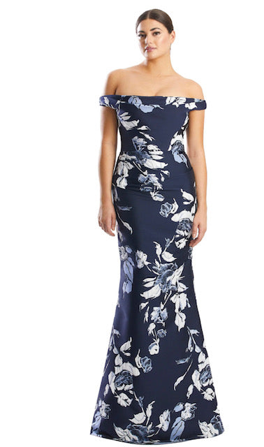 Floral Navy Gown
