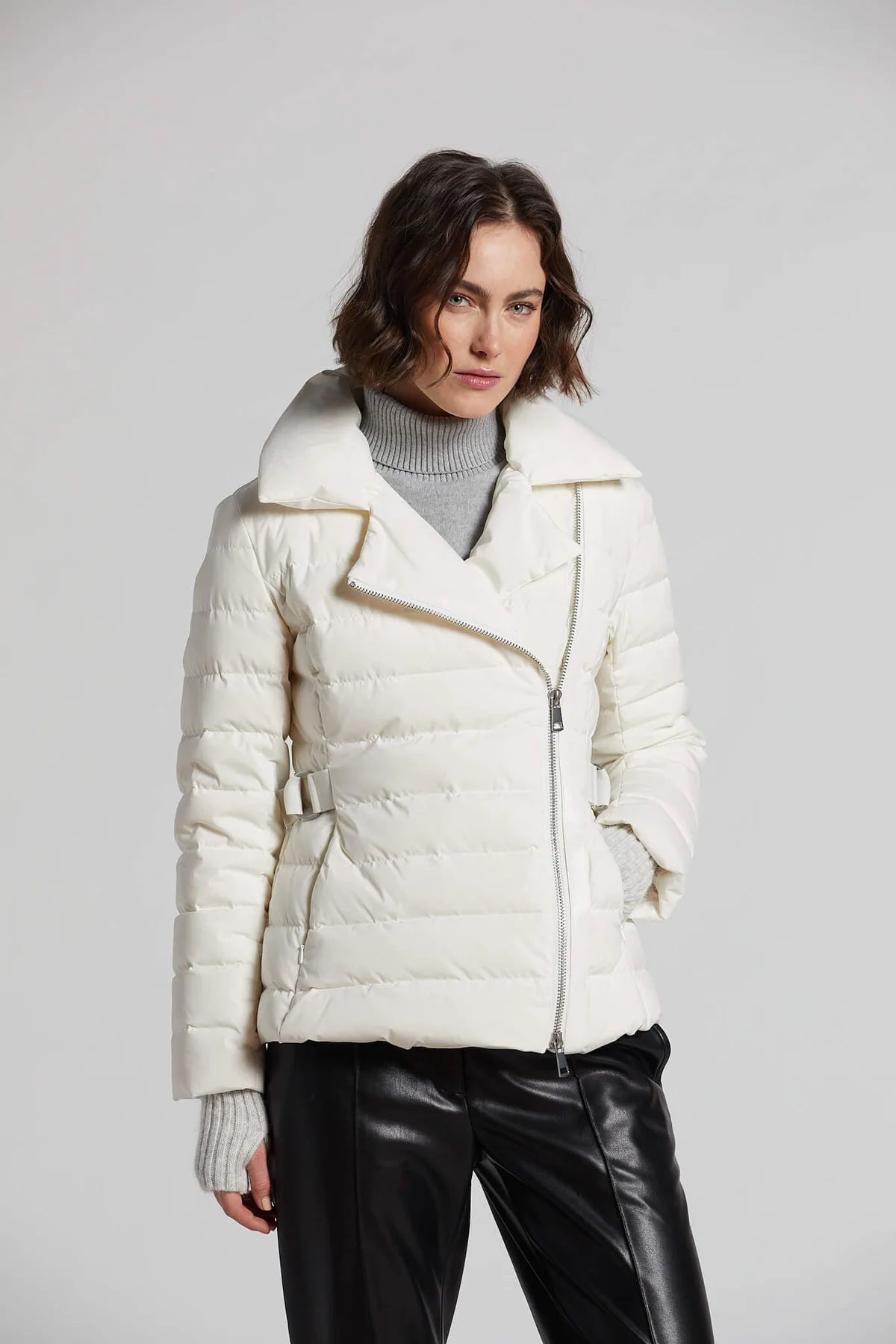 Vegan Leather Down Coat