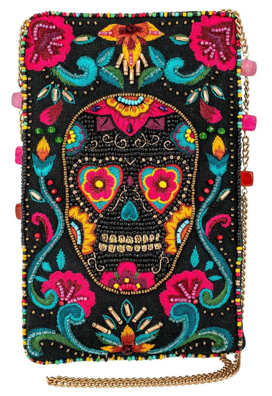 Imagine Skull head Embellished Handbag