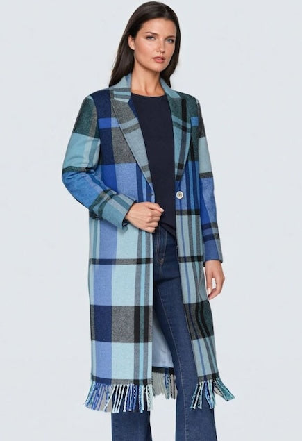 Plaid Fringe Jacket