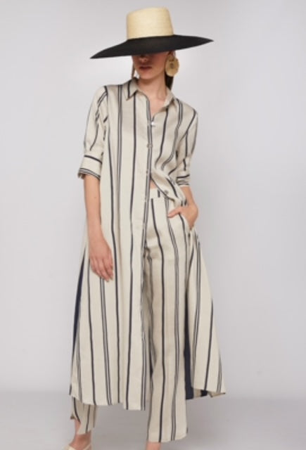 Stripe duster dress and pant set