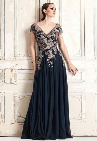 Cap Sleeve Lace Gown