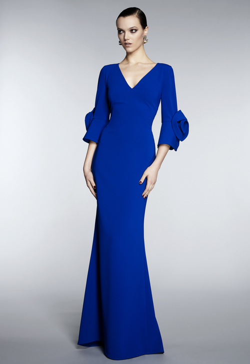 Blue Long-sleeved Gown