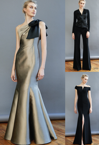 V-neck Brocaded Gowns