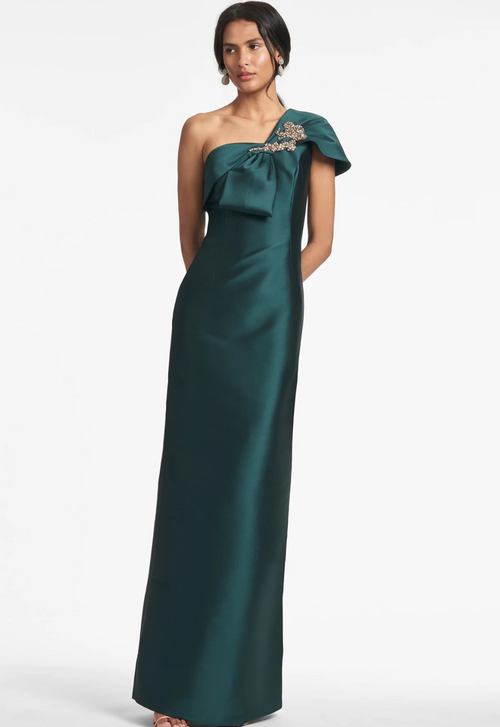 Emerald Green One-Shoulder Gown
